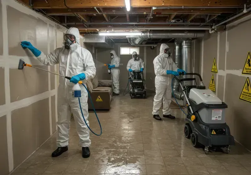 Basement Moisture Removal and Structural Drying process in Elmore, OH